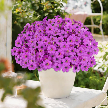 Artificial Plants & Flowers for Outdoors – 16 Bundles White Fake Lavender Flowers & Monkey Grass, UV Resistant Faux Greenery for Patio, Porch, Planter, Garden and Window Decor