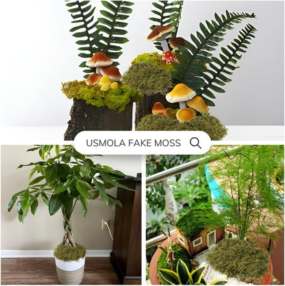Fake Moss for Potted Plants Indoor, 2LBS Large Capacity Artificial Green Moss for DIY Crafts, Faux Moss for Table Centerpieces Fairy Garden Terrariums Decor (32OZ)