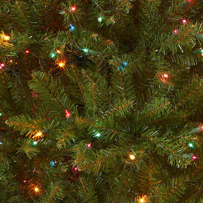 4.5ft Pre-Lit Dunhill Fir Artificial Christmas Tree | 450 Multicolor Lights, 763 Tips, Includes Stand, Green