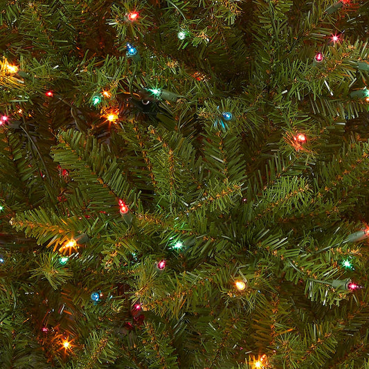 4.5ft Pre-Lit Dunhill Fir Artificial Christmas Tree | 450 Multicolor Lights, 763 Tips, Includes Stand, Green
