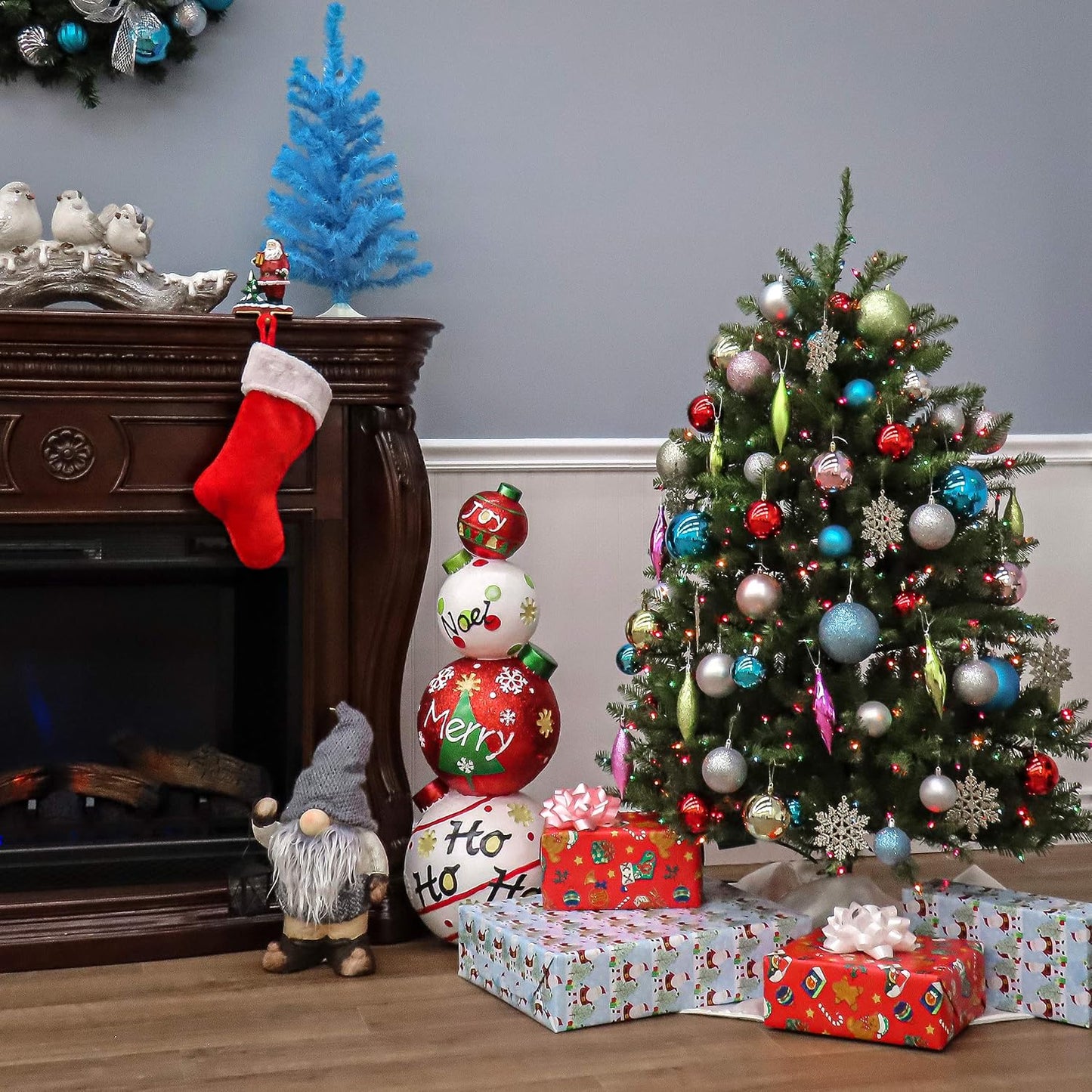 4.5ft Pre-Lit Dunhill Fir Artificial Christmas Tree | 450 Multicolor Lights, 763 Tips, Includes Stand, Green