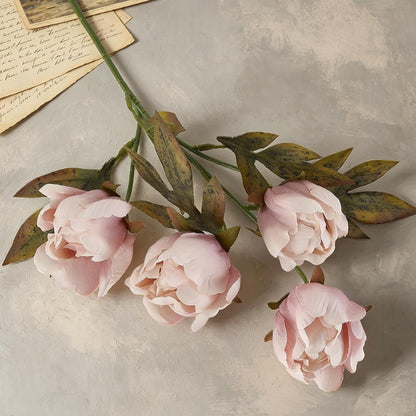 Peonies Artificial Flowers 8 Pcs Fake Flower Bouquet Stems for Vase