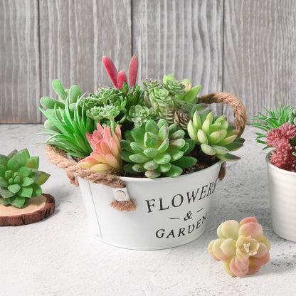 15 Pcs Artificial Succulent Plants Green Unpotted Faux Flower Succulents Mini Echeveria Picks Bulk Stems for Home Indoor Fairy Garden Decorations