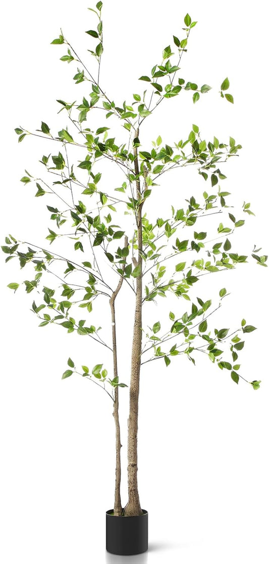 6ft Faux Citrus Tree 72in Minimalist Citrus Artificial Tree with Lifelike Leaves Artificial Plant for Home Indoor Living Room Office Porch Floor Decor