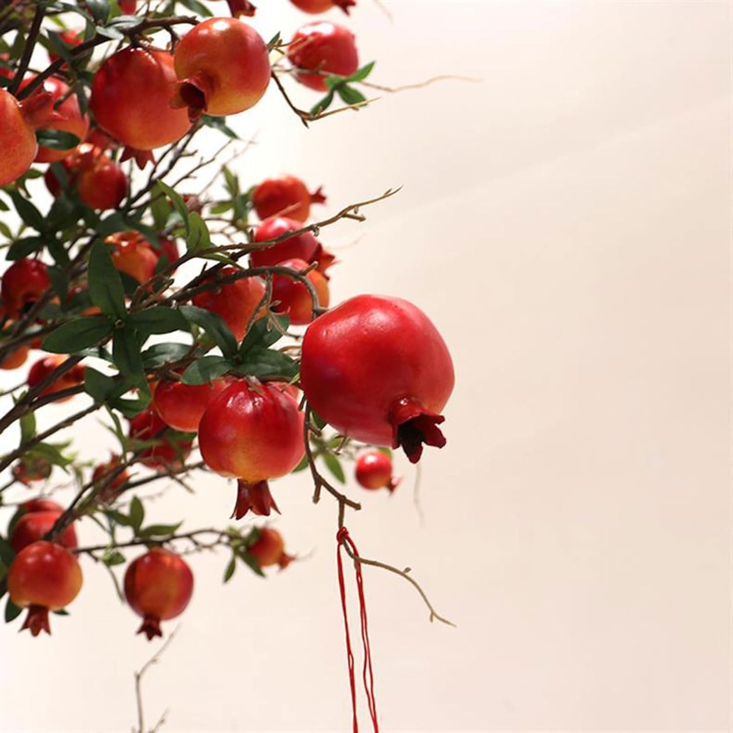 Artificial Pomegranate Tree with Pot and Base, Handmade Faux Plant for Home Office Indoor Outdoor Decoration(1.2m x 1m/3.9ft x 3.3ft)