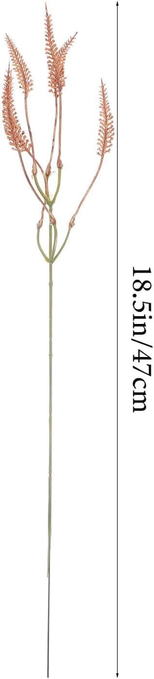Artificial Bunny Tail Grass Stems Decorative Brown Faux Rabbit Tail Grass Branches Wedding and Home Party Floral Decor for Bedroom and Table