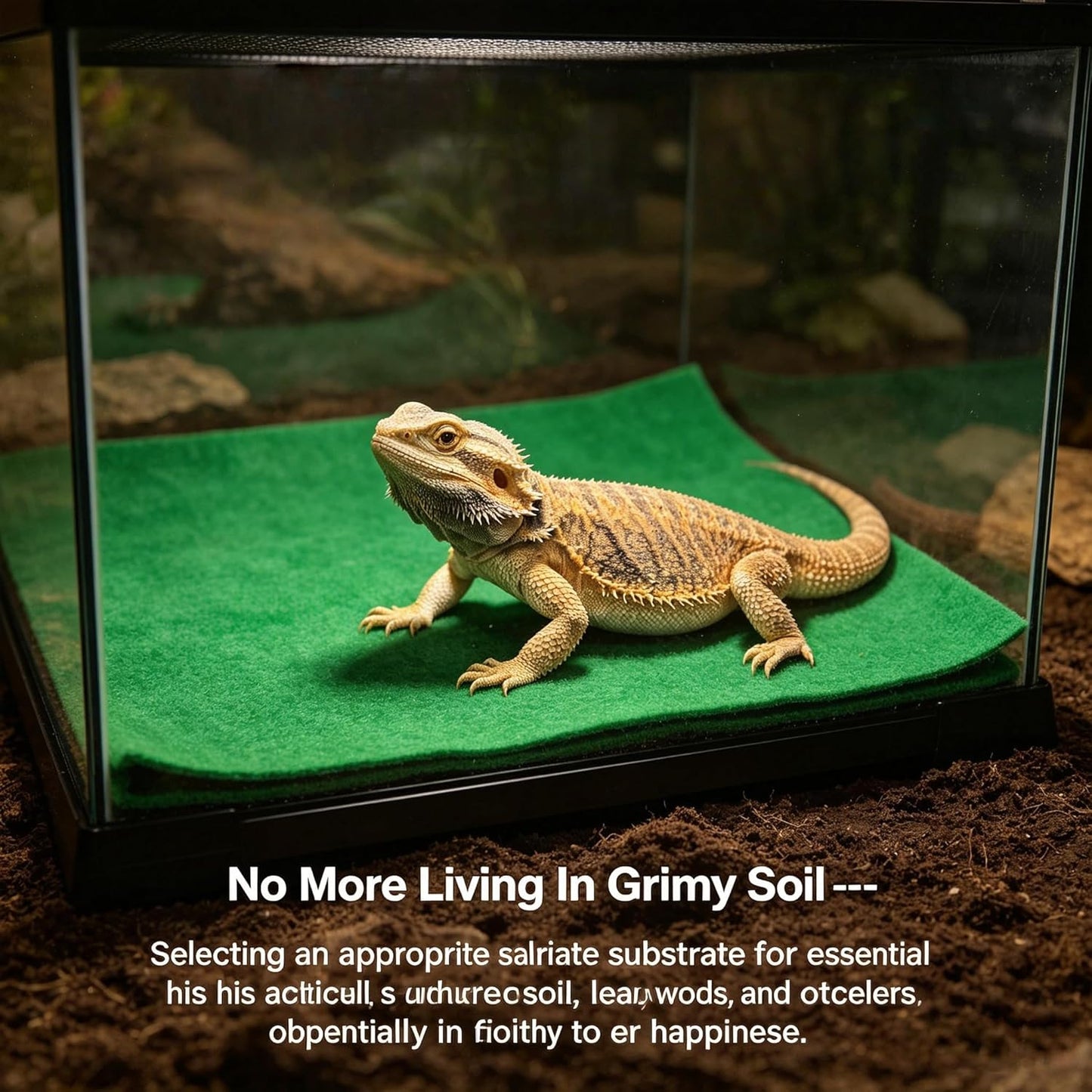Reptile Carpet Mat for 30BR/40BR/50/65 Gallon Reptile Tank, Forest Floor Turtle Bedding | Reptile Carpet Mat, Forest Floor Terrarium Bedding for 40 Gallon Reptile Tank & Floor Turtle