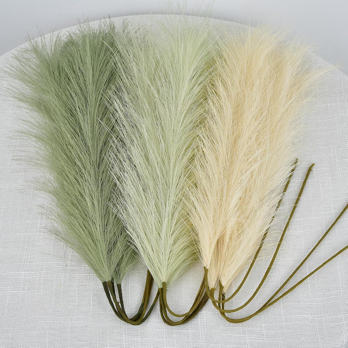 Green Pampas Grass Decor,23Inch Faux Pampas Grass Bouquets Artificial Pampas Fake Pampas Flower for Home Living Room Bedroom Vase Decor
