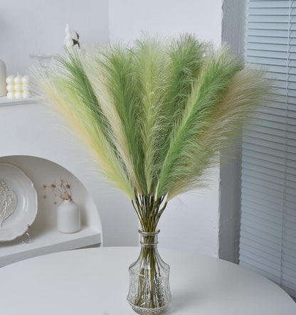 Green Pampas Grass Decor,23Inch Faux Pampas Grass Bouquets Artificial Pampas Fake Pampas Flower for Home Living Room Bedroom Vase Decor