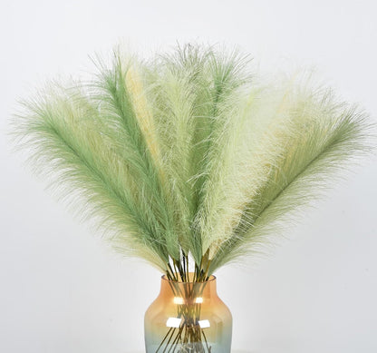 Green Pampas Grass Decor,23Inch Faux Pampas Grass Bouquets Artificial Pampas Fake Pampas Flower for Home Living Room Bedroom Vase Decor