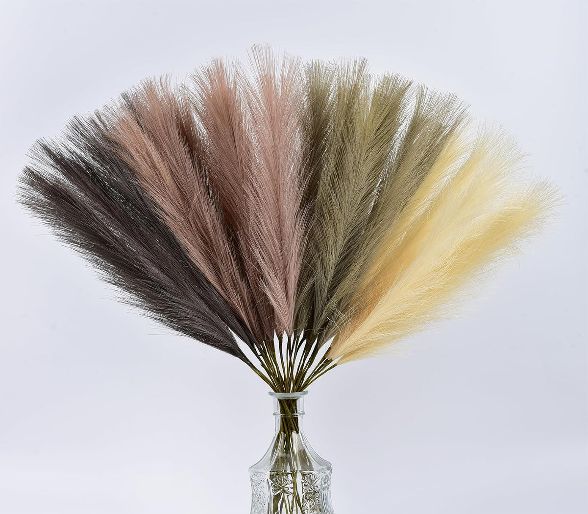 Green Pampas Grass Decor,23Inch Faux Pampas Grass Bouquets Artificial Pampas Fake Pampas Flower for Home Living Room Bedroom Vase Decor