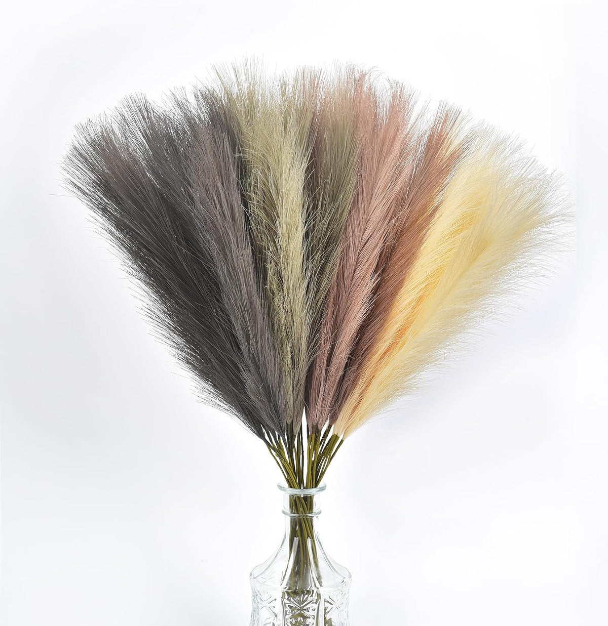 Green Pampas Grass Decor,23Inch Faux Pampas Grass Bouquets Artificial Pampas Fake Pampas Flower for Home Living Room Bedroom Vase Decor