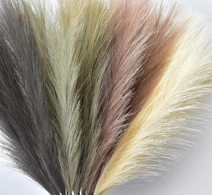 Green Pampas Grass Decor,23Inch Faux Pampas Grass Bouquets Artificial Pampas Fake Pampas Flower for Home Living Room Bedroom Vase Decor