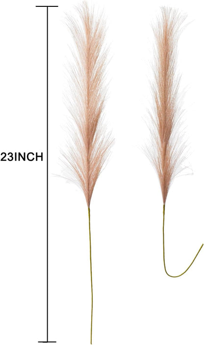 Green Pampas Grass Decor,23Inch Faux Pampas Grass Bouquets Artificial Pampas Fake Pampas Flower for Home Living Room Bedroom Vase Decor
