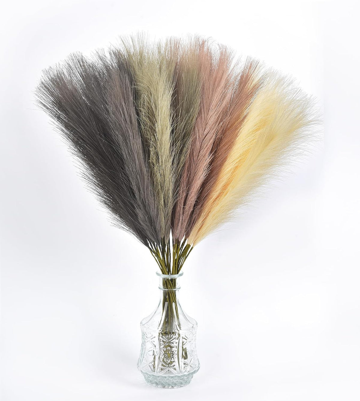 Green Pampas Grass Decor,23Inch Faux Pampas Grass Bouquets Artificial Pampas Fake Pampas Flower for Home Living Room Bedroom Vase Decor