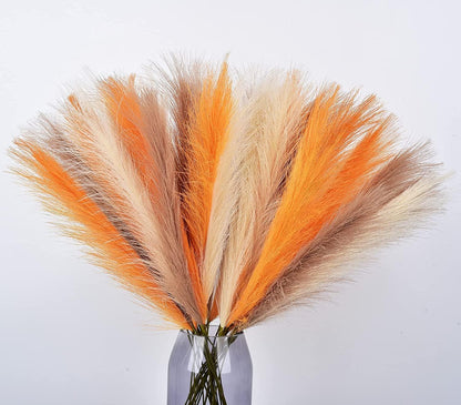 Green Pampas Grass Decor,23Inch Faux Pampas Grass Bouquets Artificial Pampas Fake Pampas Flower for Home Living Room Bedroom Vase Decor