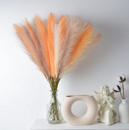 Green Pampas Grass Decor,23Inch Faux Pampas Grass Bouquets Artificial Pampas Fake Pampas Flower for Home Living Room Bedroom Vase Decor