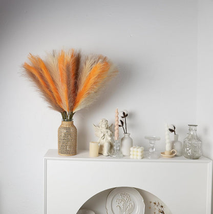 Green Pampas Grass Decor,23Inch Faux Pampas Grass Bouquets Artificial Pampas Fake Pampas Flower for Home Living Room Bedroom Vase Decor