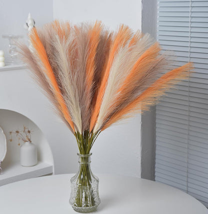 Green Pampas Grass Decor,23Inch Faux Pampas Grass Bouquets Artificial Pampas Fake Pampas Flower for Home Living Room Bedroom Vase Decor
