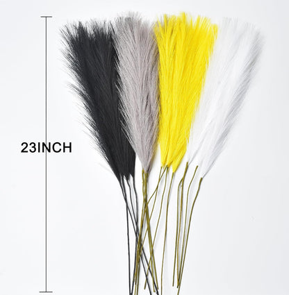 Green Pampas Grass Decor,23Inch Faux Pampas Grass Bouquets Artificial Pampas Fake Pampas Flower for Home Living Room Bedroom Vase Decor