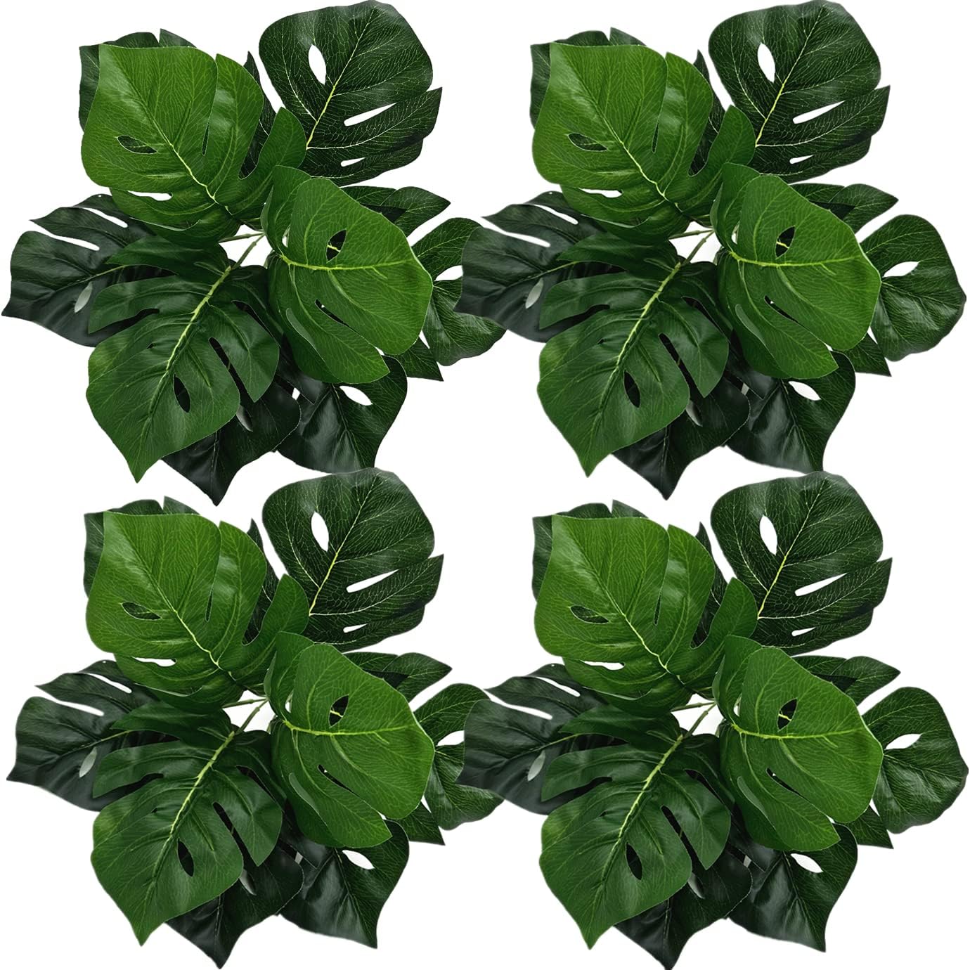 Artificial Weeping Willow Plants, Fake Hanging Vine Decor Plastic Greenery Leaves Faux Ivy for Indoor Outdoor Garden Door Wall DIY Basket Planter Filler Wedding Party Decoration Blackish Green 4 Pack