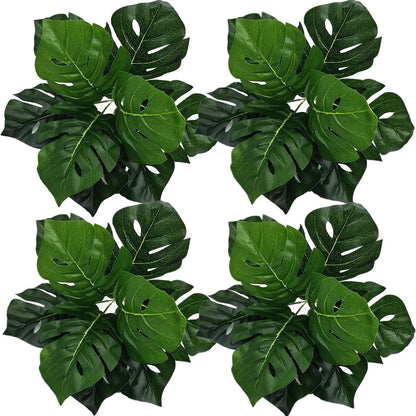 Artificial Weeping Willow Plants, Fake Hanging Vine Decor Plastic Greenery Leaves Faux Ivy for Indoor Outdoor Garden Door Wall DIY Basket Planter Filler Wedding Party Decoration Blackish Green 4 Pack