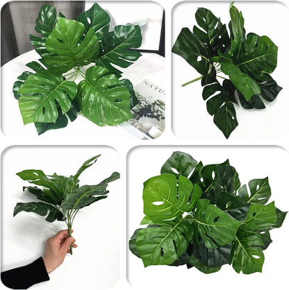 Artificial Weeping Willow Plants, Fake Hanging Vine Decor Plastic Greenery Leaves Faux Ivy for Indoor Outdoor Garden Door Wall DIY Basket Planter Filler Wedding Party Decoration Blackish Green 4 Pack