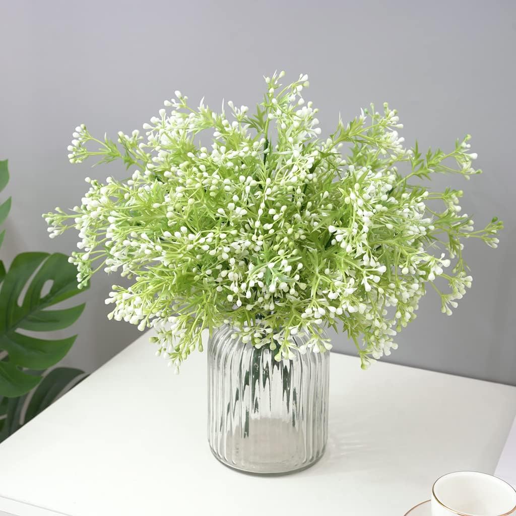 Artificial Weeping Willow Plants, Fake Hanging Vine Decor Plastic Greenery Leaves Faux Ivy for Indoor Outdoor Garden Door Wall DIY Basket Planter Filler Wedding Party Decoration Blackish Green 4 Pack