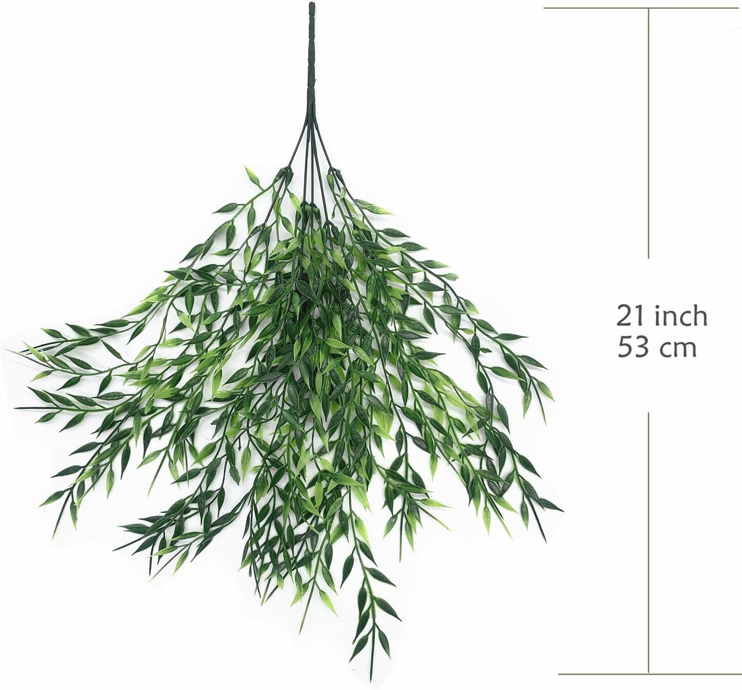 Artificial Weeping Willow Plants, Fake Hanging Vine Decor Plastic Greenery Leaves Faux Ivy for Indoor Outdoor Garden Door Wall DIY Basket Planter Filler Wedding Party Decoration Blackish Green 4 Pack