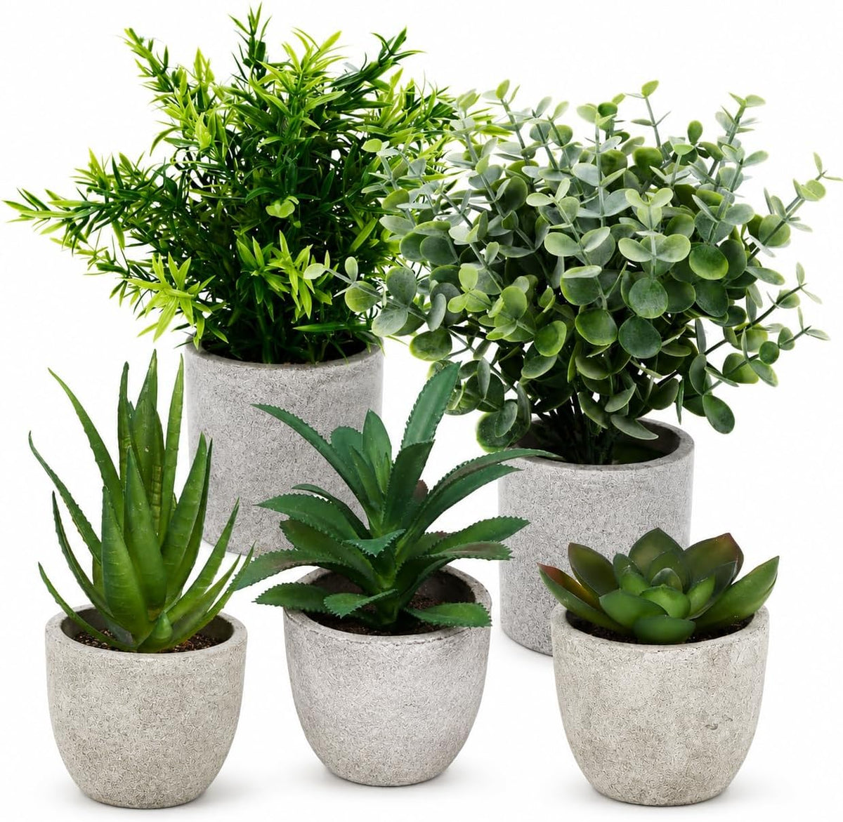 5 Pack Small Fake Plants for Home Decor, Artificial Plants Indoor
