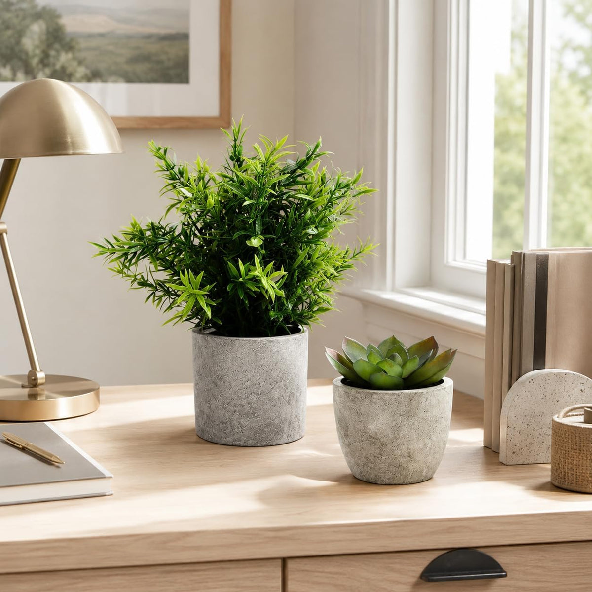 5 Pack Small Fake Plants for Home Decor, Artificial Plants Indoor