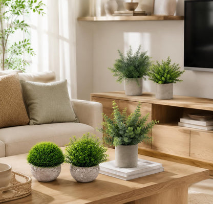 5 Pack Small Fake Plants for Home Decor, Artificial Plants Indoor