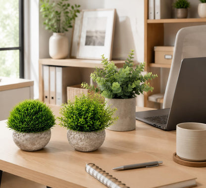 5 Pack Small Fake Plants for Home Decor, Artificial Plants Indoor