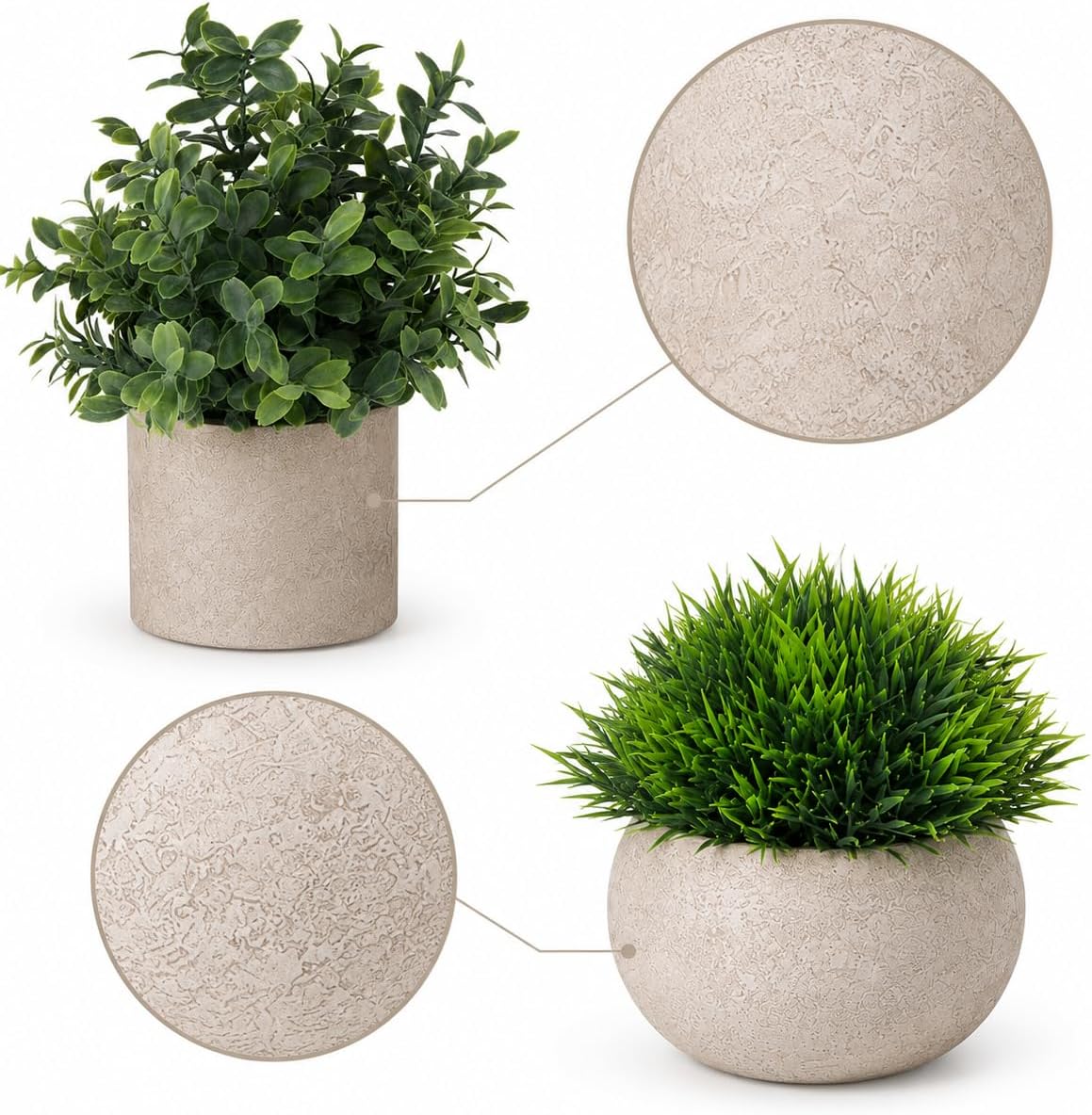 5 Pack Small Fake Plants for Home Decor, Artificial Plants Indoor