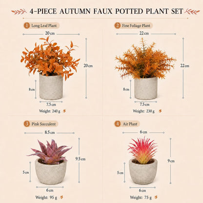 5 Pack Small Fake Plants for Home Decor, Artificial Plants Indoor
