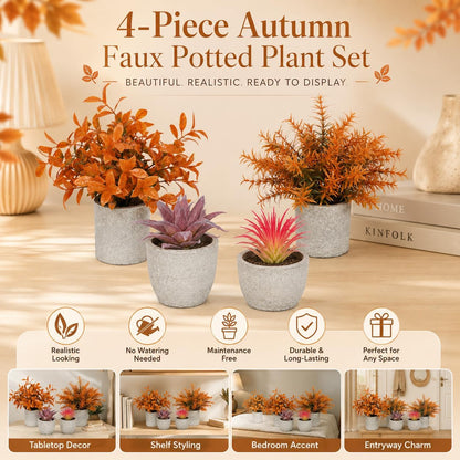 5 Pack Small Fake Plants for Home Decor, Artificial Plants Indoor