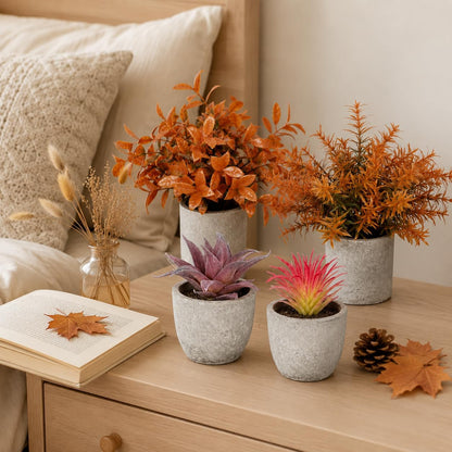 5 Pack Small Fake Plants for Home Decor, Artificial Plants Indoor