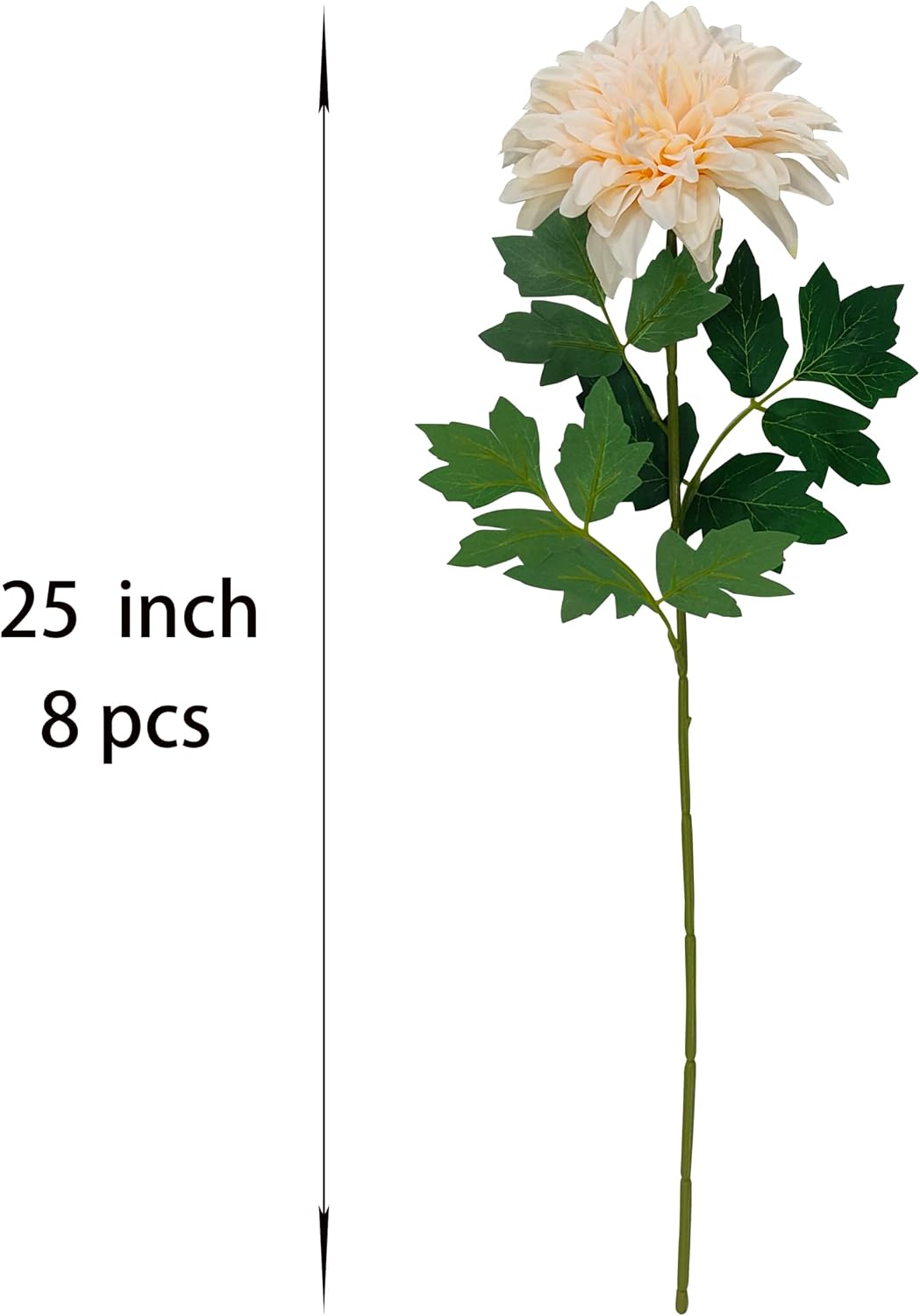 8Pcs Purple Pink Dahlia Artificial Flowers, 25" Fake Silk Dahlia Flower Bouquets for DIY Wedding Centerpieces Arrangements Bridal Shower Party Home Decorations（with Luxuriant Foliage）