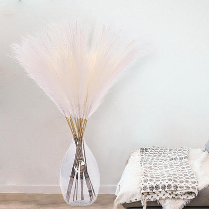 38" 10 Stems White Pampas Grass Tall Decor Faux Pampas Grass for Floor Vase