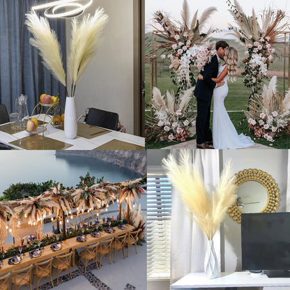 38" 10 Stems White Pampas Grass Tall Decor Faux Pampas Grass for Floor Vase
