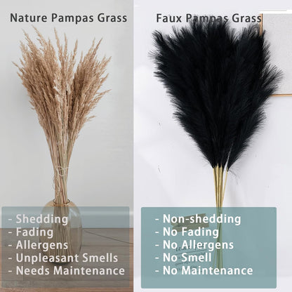 38" 10 Stems White Pampas Grass Tall Decor Faux Pampas Grass for Floor Vase