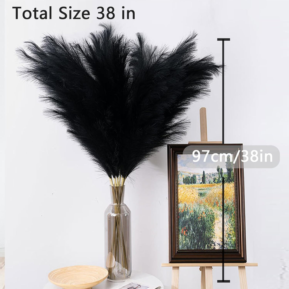 38" 10 Stems White Pampas Grass Tall Decor Faux Pampas Grass for Floor Vase