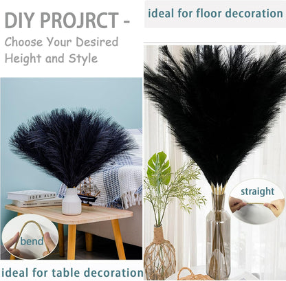 38" 10 Stems White Pampas Grass Tall Decor Faux Pampas Grass for Floor Vase