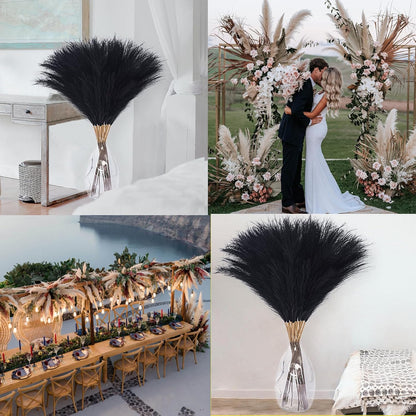 38" 10 Stems White Pampas Grass Tall Decor Faux Pampas Grass for Floor Vase