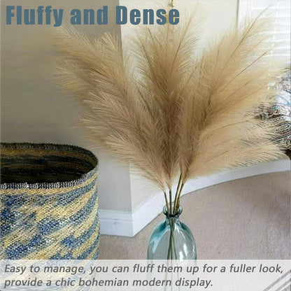 38" 10 Stems White Pampas Grass Tall Decor Faux Pampas Grass for Floor Vase