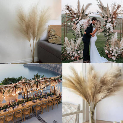 38" 10 Stems White Pampas Grass Tall Decor Faux Pampas Grass for Floor Vase