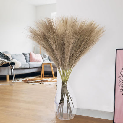 38" 10 Stems White Pampas Grass Tall Decor Faux Pampas Grass for Floor Vase