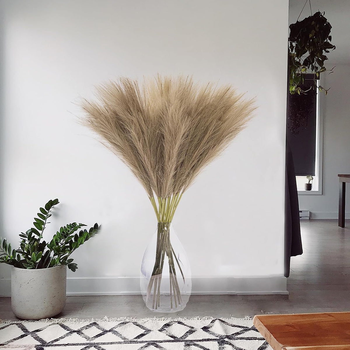 38" 10 Stems White Pampas Grass Tall Decor Faux Pampas Grass for Floor Vase