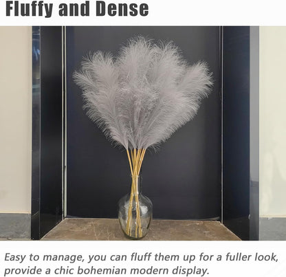 38" 10 Stems White Pampas Grass Tall Decor Faux Pampas Grass for Floor Vase