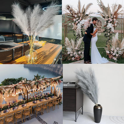 38" 10 Stems White Pampas Grass Tall Decor Faux Pampas Grass for Floor Vase